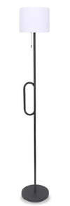 Lampe à pied pour l’intérieur et pour l’extérieur moderne portable Solana de 64 po en métal et en acrylique avec port USB  - noire
