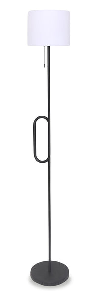  Lampe à pied pour l’intérieur et pour l’extérieur moderne portable Solana de 64 po en métal et en acrylique avec port USB  - noire