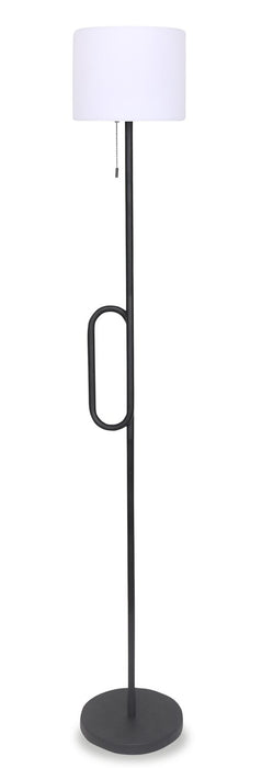 Lampe à pied pour l’intérieur et pour l’extérieur moderne portable Solana de 64 po en métal et en acrylique avec port USB  - noire