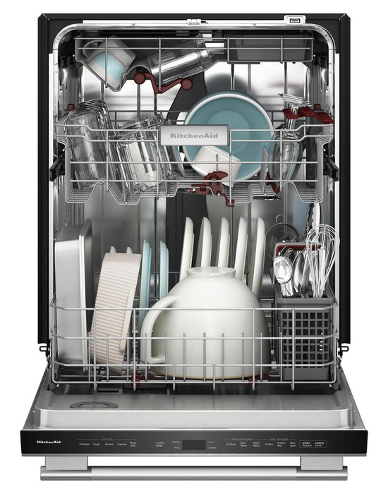 Lave-vaisselle KitchenAid de 24 po et de 44 dBA avec troisième panier 360° Max JetsMC - acier inoxydable avec fini PrintShieldMC - KDTS724SPS