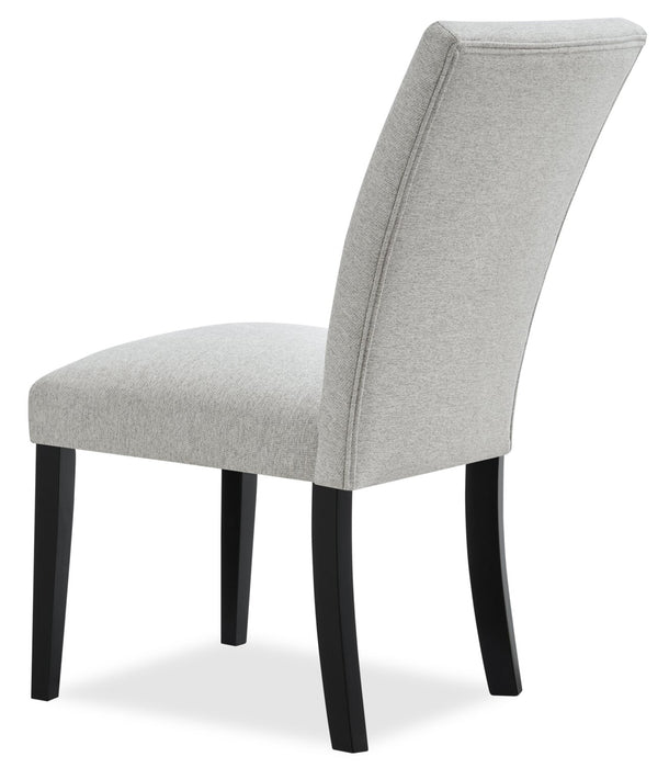 Ensemble de salle à manger Burk 7 pièces avec table de 72 po (L) à dessus en résine en imitation de marbre et 6 chaises - noir et blanc