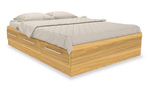 Lit matelot Riley avec 3 tiroirs de rangement pour enfants, fabriqué au Canada, naturel - format lit double