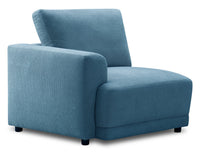 Fauteuil modulaire de gauche Voyage en tissu avec coussins de dossier amovibles - bleu