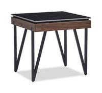  Table de bout moderne Juno de 22,5 po avec dessus en pierre frittée - noire