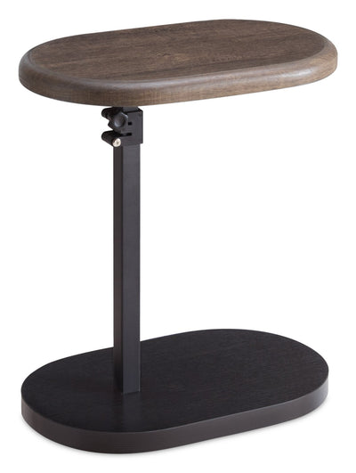 Cedric 18" Adjustable Accent Table – Walnut Oak and Black  | Table d’appoint réglable Cedric de 18 po - chêne noyer et noir
