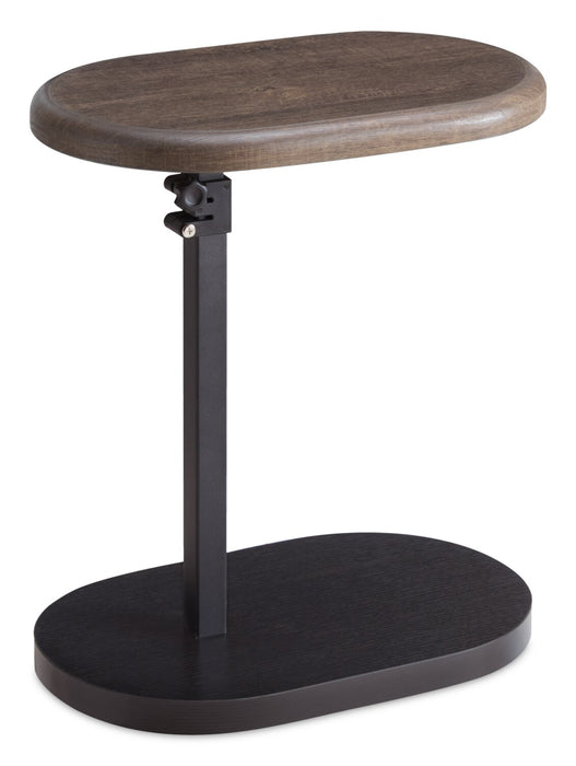 Table d’appoint réglable Cedric de 18 po - chêne noyer et noir 