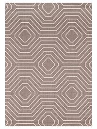 Carpette Suri géométrique 6 pi 7 po x 9 pi 6 po - brune