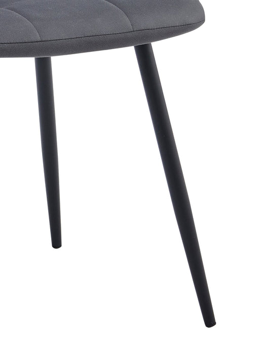 Chaise de salle à manger Arlo en métal avec siège et dossier coussinés capitonnés en tissu - anthracite