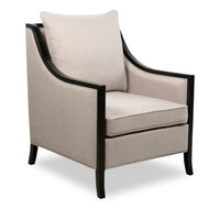  Fauteuil d’appoint Posh de 28,14 po en tissu avec coussins de dossier et de siège amovibles et pattes en bois - beige