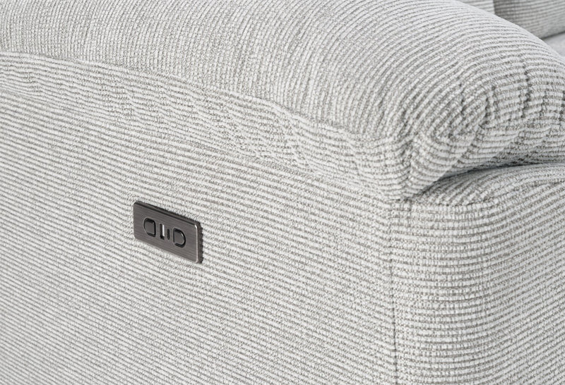 Sofa à inclinaison électrique Spencer de 80,9 po en tissu de chenille - gris