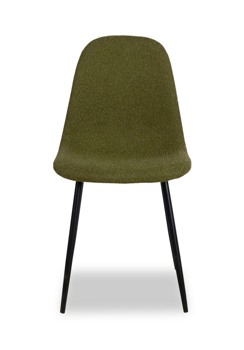 Chaise de salle à manger Joss en tissu de polyester et en métal - verte