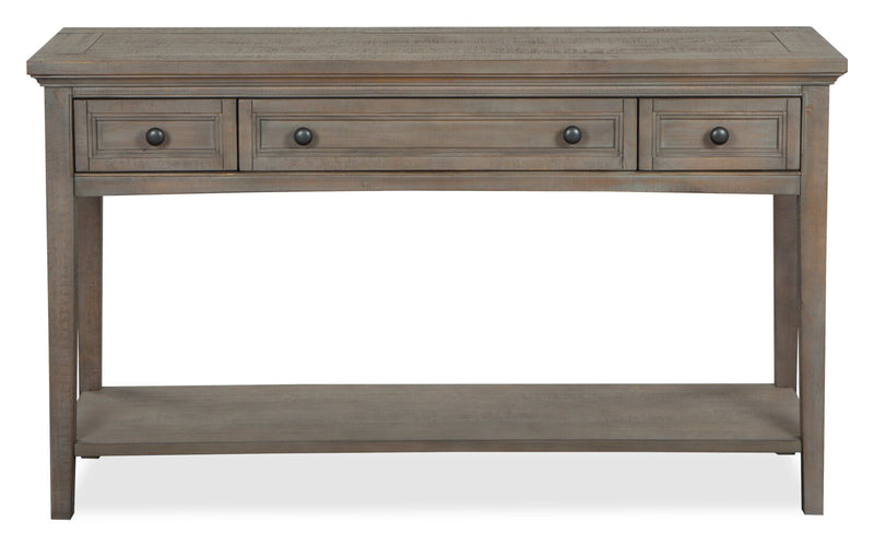 Table de salon traditionnelle Hanson de 50 po en pin - gris tourterelle