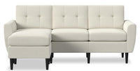  Sofa modulaire BLOK à accoudoirs évasés avec fauteuil long - bouclé ivoire