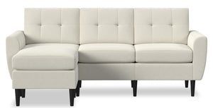 Sofa modulaire BLOK à accoudoirs évasés avec fauteuil long - bouclé ivoire