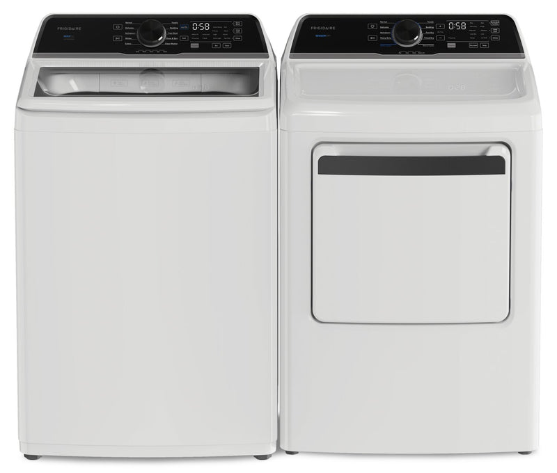 Laveuse à chargement par le haut de 5,1 pi³ et sécheuse électrique de 7 pi³ de Frigidaire - blanches