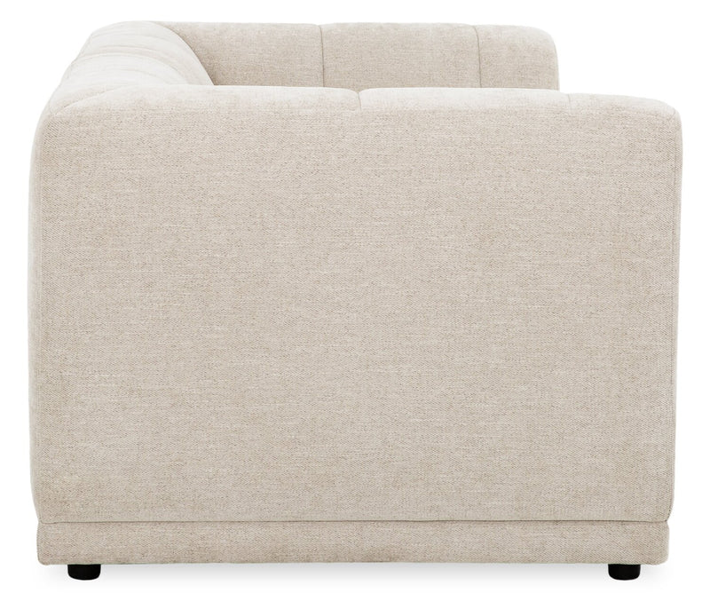 Causeuse modulaire Oaklyn de 77 po en tissu avec coussins de siège capitonnés - beige