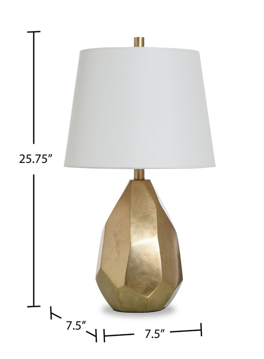 Lampe de table somptueuse Farah de 26 po en polyrésine dorée