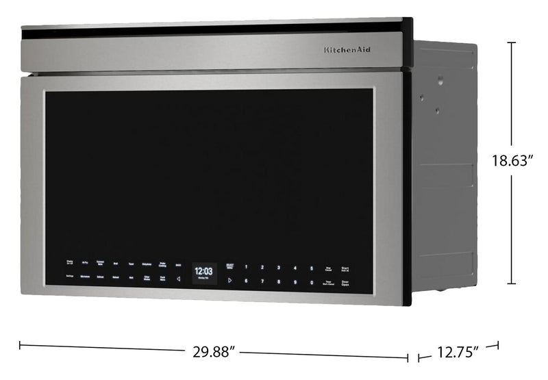 Four à micro-ondes encastré KitchenAid de 1,1 pi3 à convection avec friture à air - acier inoxydable PrintShieldMC - YKMBT730SPS