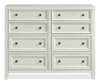  Commode Casa de 54 po (l) x 44 po (H) à 8 tiroirs en bois pour la chambre à coucher - blanche