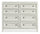 Commode Casa de 54 po (l) x 44 po (H) à 8 tiroirs en bois pour la chambre à coucher - blanche