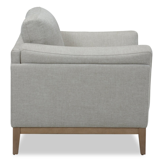 Fauteuil Valley de 44 po en tissu avec base et pattes en hévéa - sable