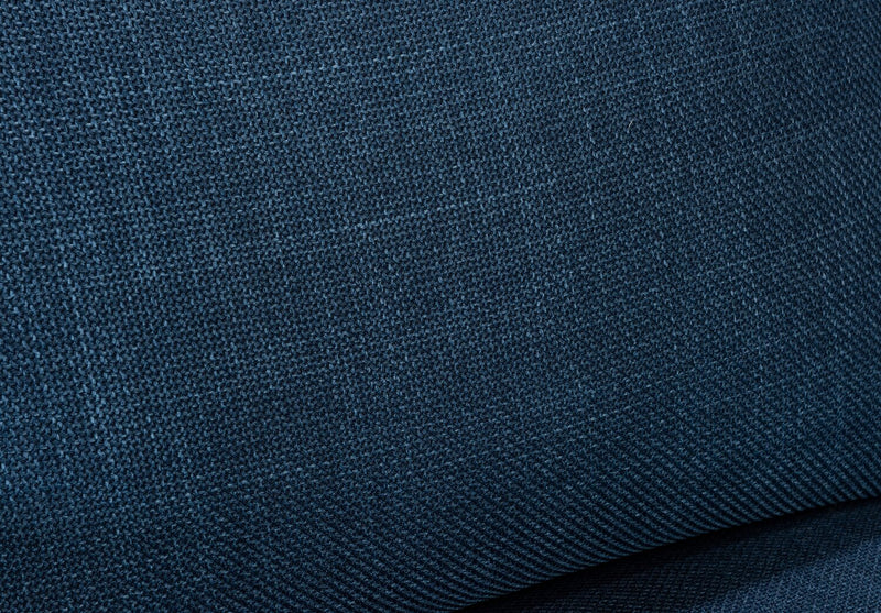 Fauteuil River de 40,1 po en tissu d’apparence lin avec base et pattes en bois - bleu