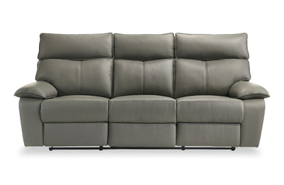 Matteo 88" Genuine Leather Reclining Sofa - Aviarah Grey | Sofa inclinable Matteo de 88 po en cuir véritable - gris Aviarah