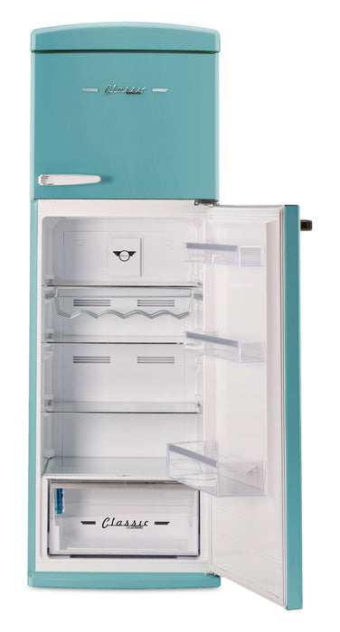 Réfrigérateur Classic Rétro d’Unique de 24 po et de 11 pi3 à congélateur supérieur - turquoise brume marine - UNQ-310L T TM