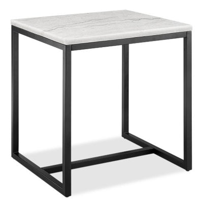 Webber 20" Modern Marble End Table - White | Table de bout moderne Webber de 20 po en marbre - blanche
