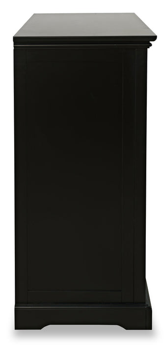 Armoire décorative Twyla en bois massif avec portes arquées - noire