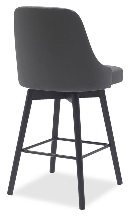 Tabouret bar pivotant Nash de hauteur comptoir - gris foncé