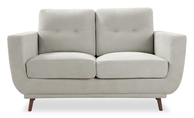 Causeuse Cosmo de 57 po en tissu avec coussins de dossier capitonnés - gris