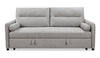 Sofa-lit Shadow de 82,5 po en tissu d’apparence lin avec rangement et deux accoudoirs coussinés - gris