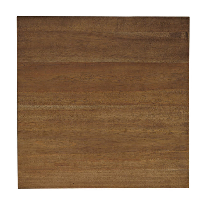 Table de bout rustique Nathan de 24 po avec rangement et tablette - brun clair