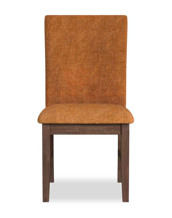 Chaise de salle à manger Rain avec siège et dossier rembourrés en tissu - orange