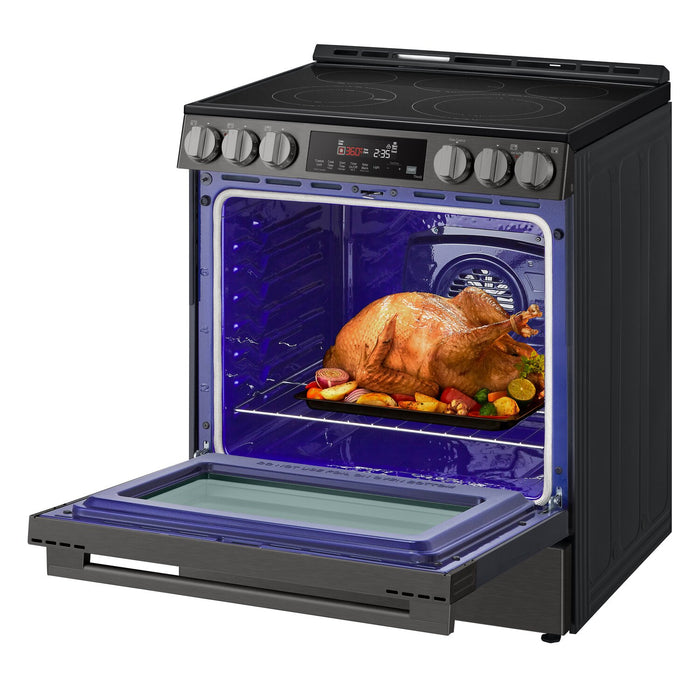 Cuisinière intelligente électrique LG de 6,3 pi3 avec friture à air - acier inoxydable noir - LSEL6333ZE 