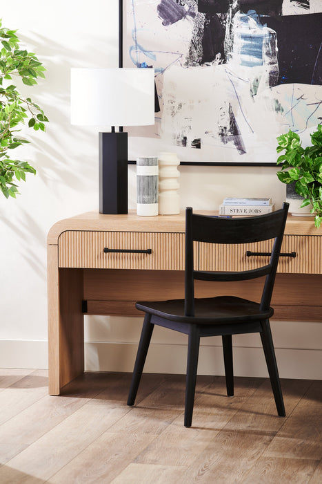 Chaise de salle à manger Sol de Kort & Co. avec dossier en échelle courbé - noire