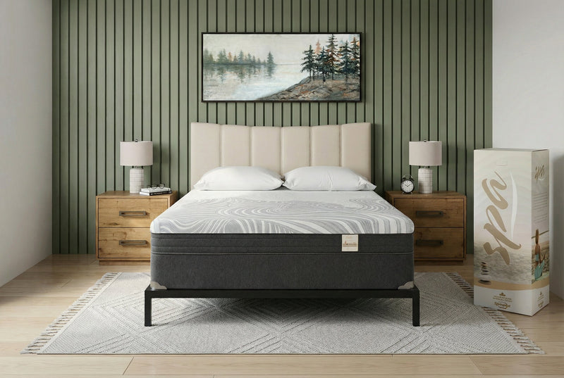 Matelas ferme à plateau-coussin dans une boîte Spa 8 de Springwall pour grand lit de véhicule récréatif