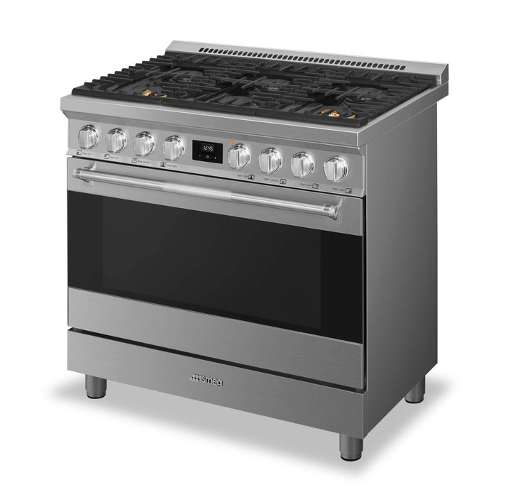 Cuisinière professionnelle à gaz Smeg de 4,6 pi3 - SPR36UGMX
