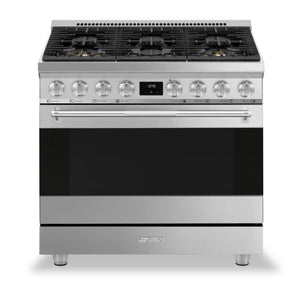 Cuisinière professionnelle à gaz Smeg de 4,6 pi3 - SPR36UGMX