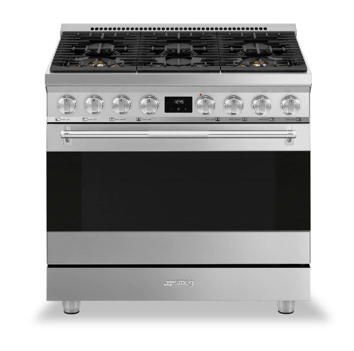 Cuisinière professionnelle à gaz Smeg de 4,6 pi3 - SPR36UGMX