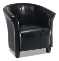 Chaise de salle à manger Aran en tissu de cuir végétalien avec dossier à lattes - brune