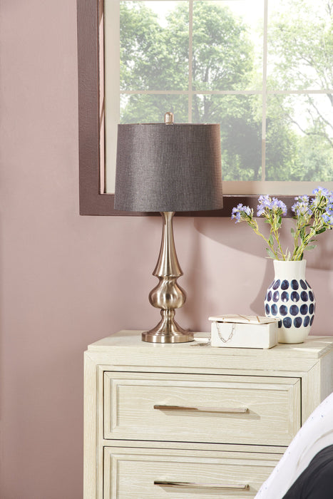 Lampe de table de 27,25 po nickel brossé
