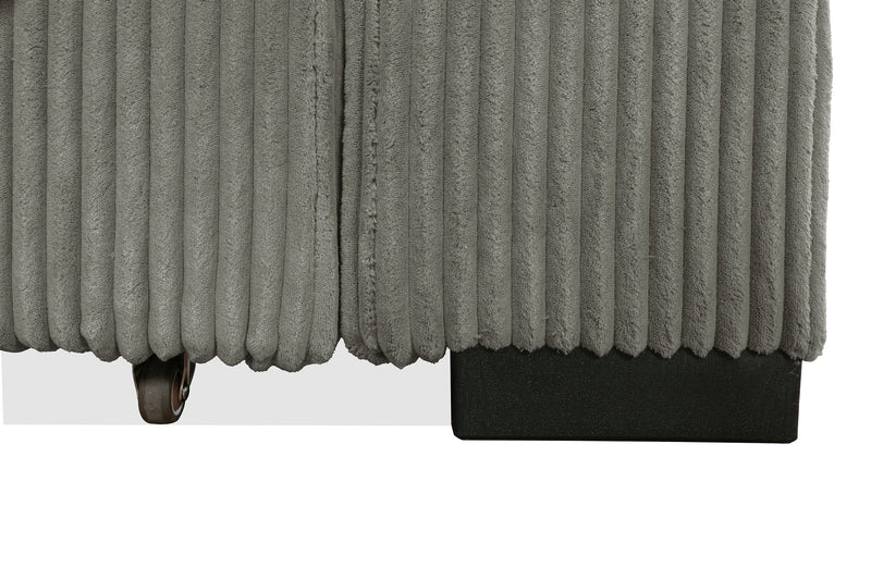Fauteuil Stratus de 59 po en tissu de fausse fourrure avec fauteuil long à coulissement électrique - gris brouillard
