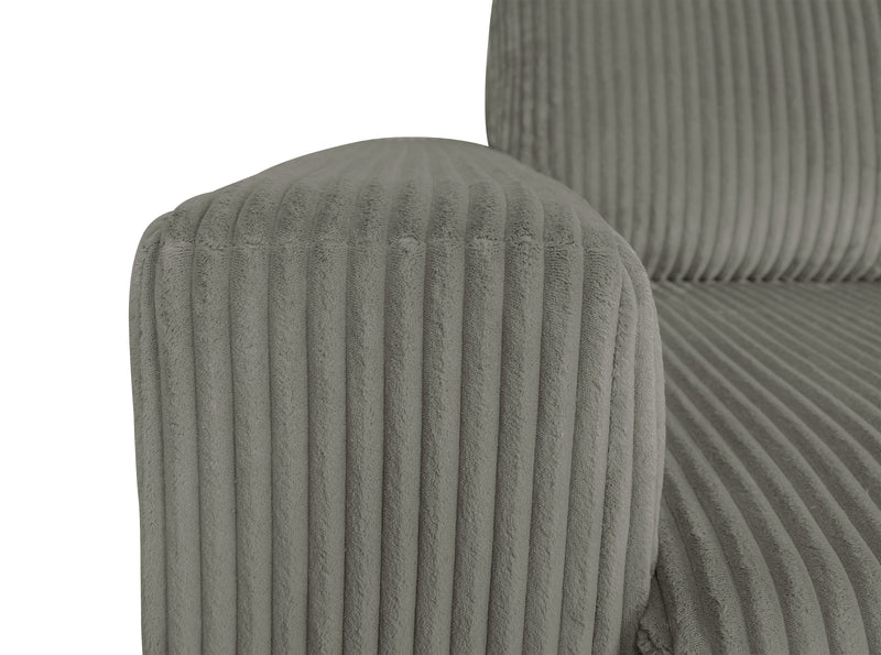 Sofa-lit double Stratus de 108 po en tissu de fausse fourrure avec coulissement électrique - gris brouillard