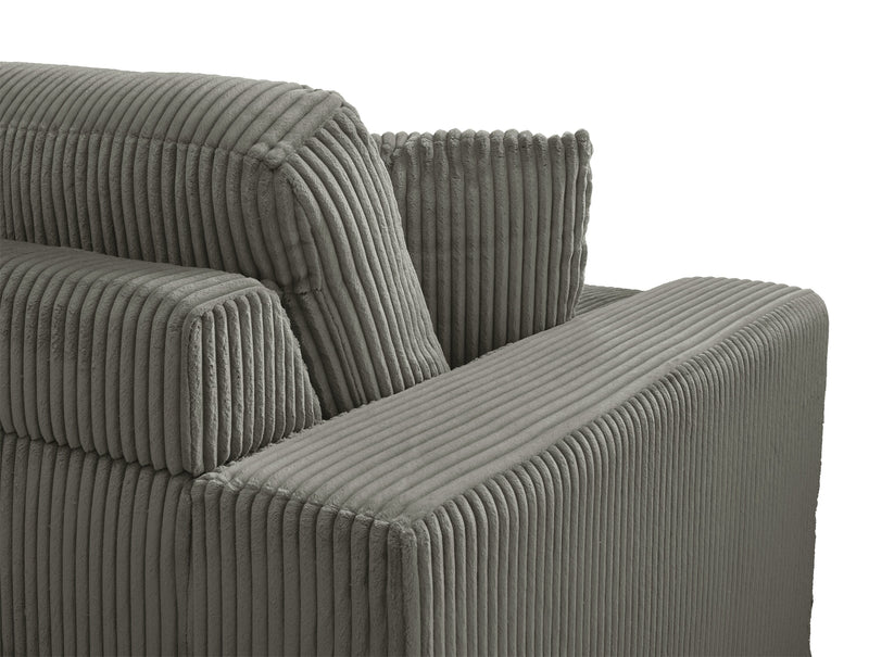 Sofa-lit double Stratus de 108 po en tissu de fausse fourrure avec coulissement électrique - gris brouillard