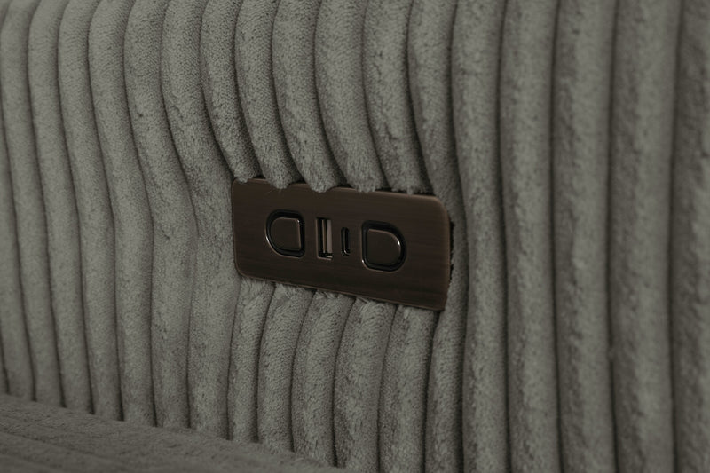 Sofa-lit double Stratus de 108 po en tissu de fausse fourrure avec coulissement électrique - gris brouillard