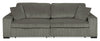 Sofa-lit double Stratus de 108 po en tissu de fausse fourrure avec coulissement électrique - gris brouillard