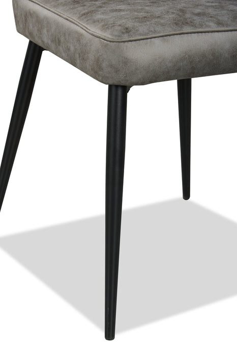 Chaise de salle à manger Tavo en tissu de microfibre de polyester et en métal - grise