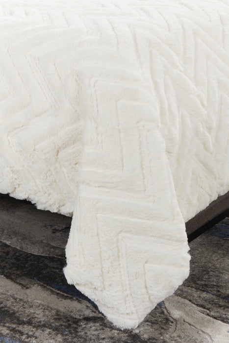 Ensemble d'édredon Tilda 3 pièces pour très grand lit - blanc 